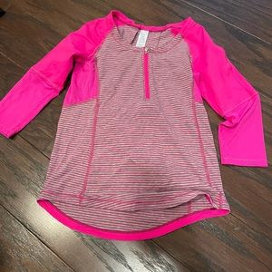 Ivivva half zip 3/4 sleeve pink shirt